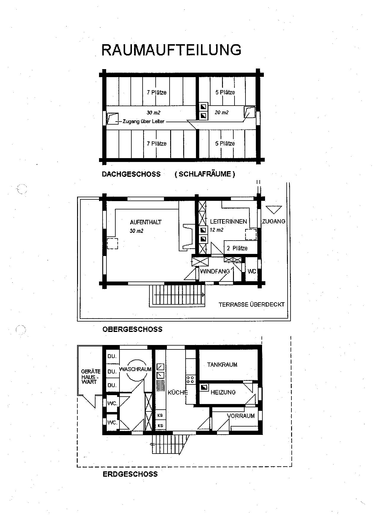 Grundriss des Pfadfinderinnen-Haus